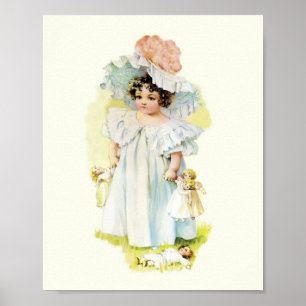 Affiche Fille vintage de Maud Humphrey avec la copie de