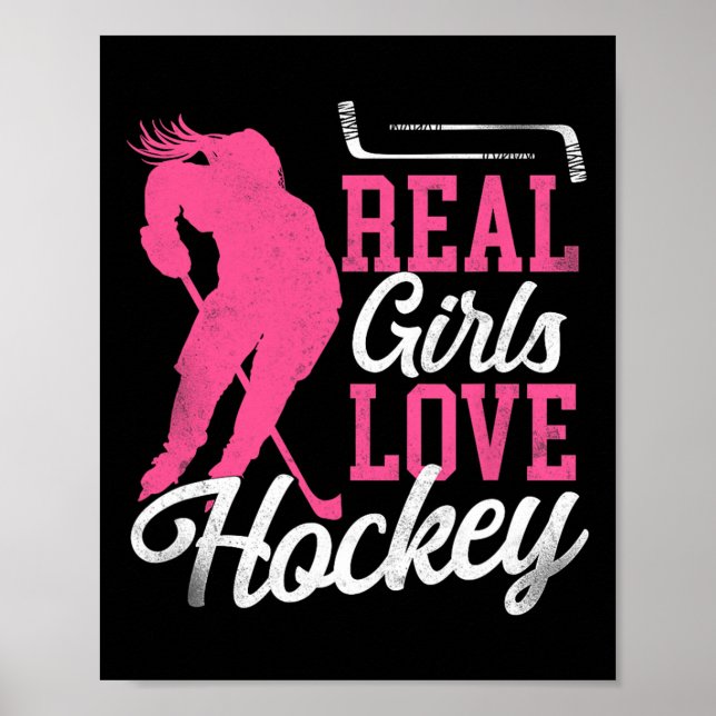 Affiche Fille Vintage Hockey sur Glace  (Devant)