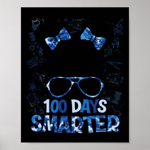 Affiche Filles 100 Jours Smarter Messy Bun Cheveux 100e Jo
