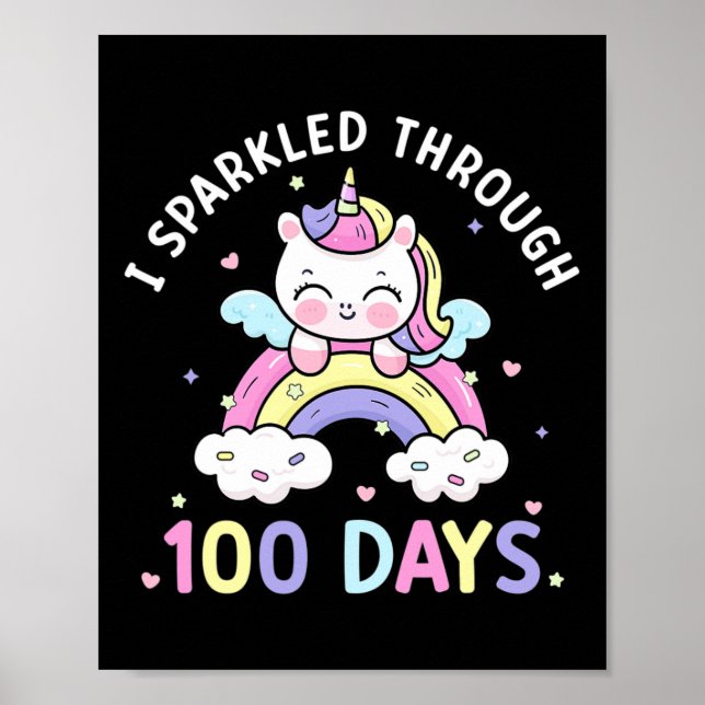 Affiche Filles 100 Jours Unicorn 100e Jour (Devant)
