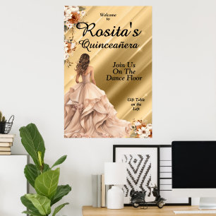 Affiche Filles 15e anniversaire Latino Elégante Quinceaner