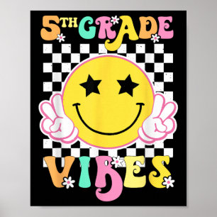 Affiche Filles 5e année Vibes Sourire Visage Retour à l'éc