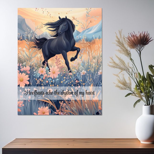 Affiche Filles Cheval Wild Custom Slogan Équestre Vibrant (Wild Horse Girls Custom Slogan Vibrant Equestrian Poster)