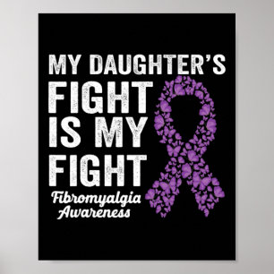 Affiche Filles combat est mon combat violet fibromyalgie A