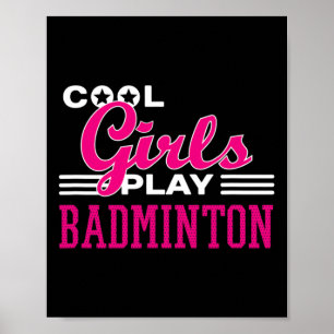 Affiche Filles cool Jouer Badminton 1