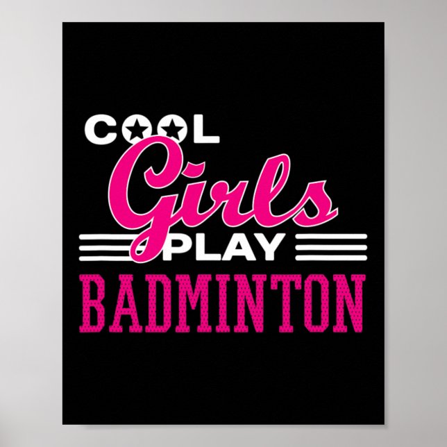 Affiche Filles cool Jouer Badminton 1 (Devant)