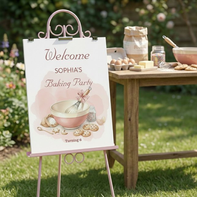 Affiche Filles d'anniversaire de fête de pâtisserie | Bien (Créateur téléchargé)