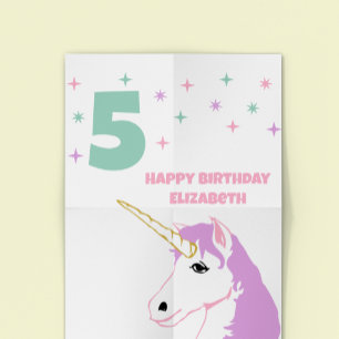 Affiche Filles d'anniversaire Licorne Magique