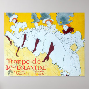 Affiche Filles dansant l'affiche jaune de Tolouse-Lautrec