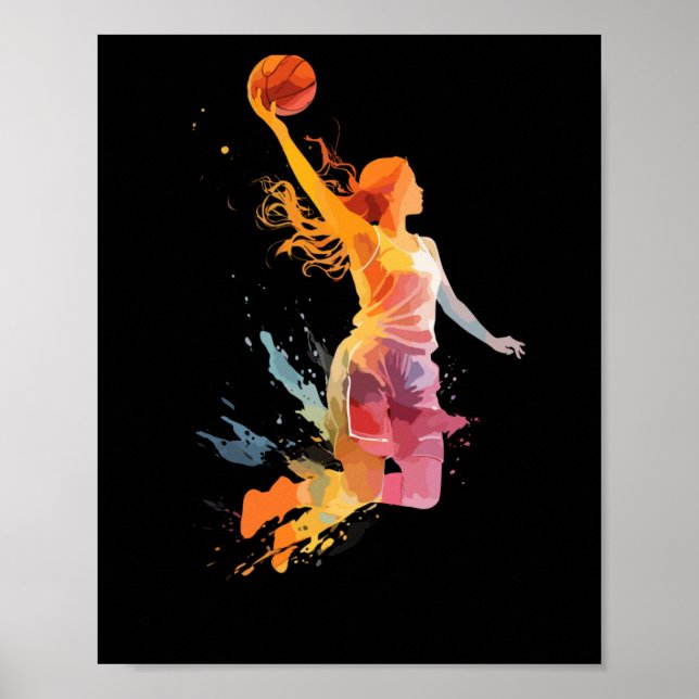 Affiche Filles de basket-ball (Devant)