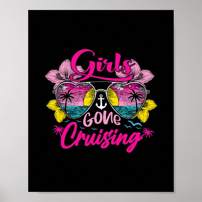 Affiche Filles de Croisière Rétro en Vacances de Fun (Devant)