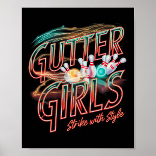 Affiche Filles de gouttière Enthousiaste de quilles Femme