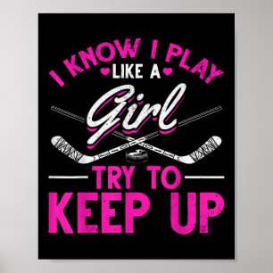 Affiche Filles de hockey sur gazon Je sais que je joue com