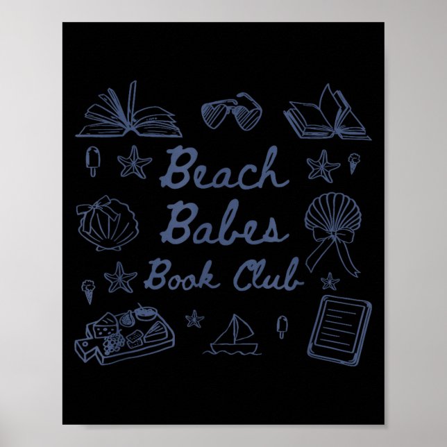 Affiche filles de la plage club de lecture ambiance estiva (Devant)