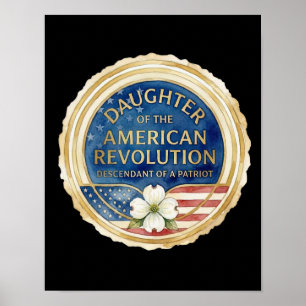 Affiche Filles de la Révolution américaine patriote USA