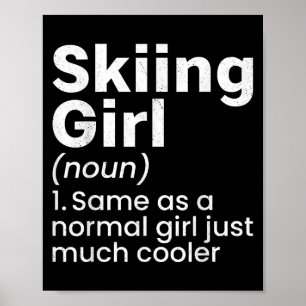 Affiche Filles de ski de sports d'hiver Définition drôle d