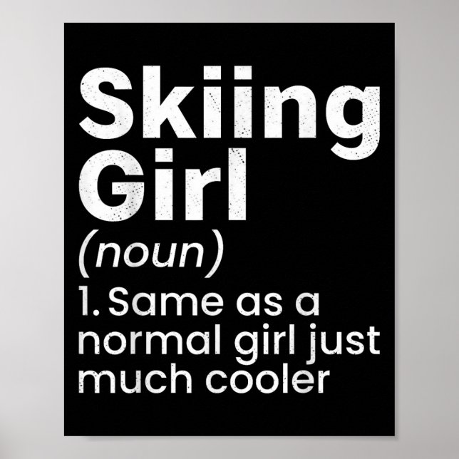 Affiche Filles de ski de sports d'hiver Définition drôle d (Devant)