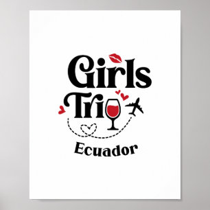 Affiche Filles de vin mignonnes Voyage Equateur Vacances
