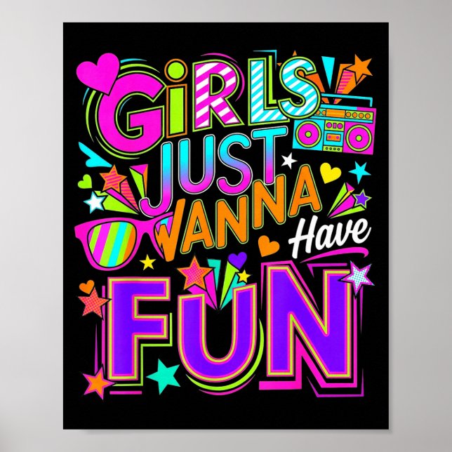 Affiche Filles drôles veulent s'amuser génial 70's 80's 90 (Devant)