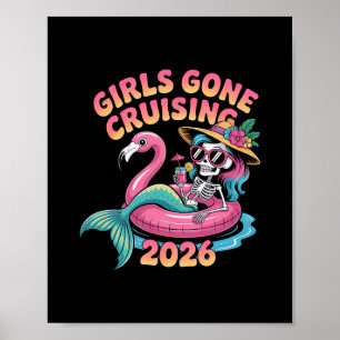 Affiche Filles en croisière 2026 Vacances sirène flamant r