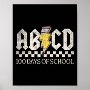 Affiche Filles Enseignants Rock 100 Jours De L'École Abcd