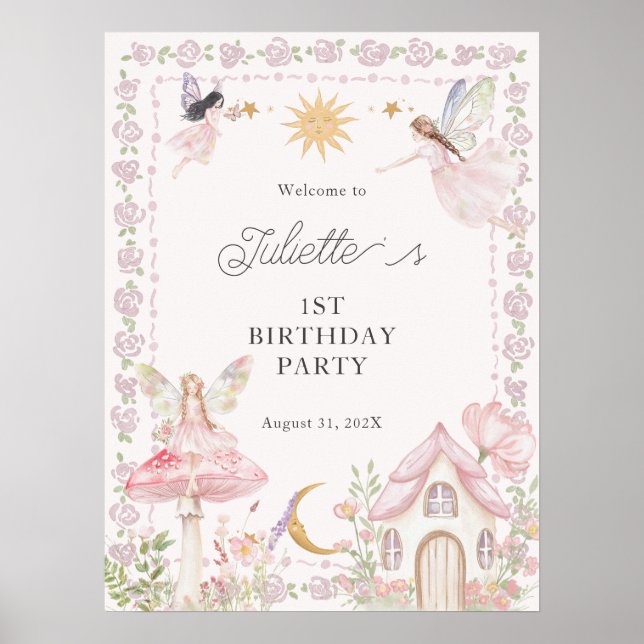 Affiche Filles Fairy Garden Anniversaire (Devant)