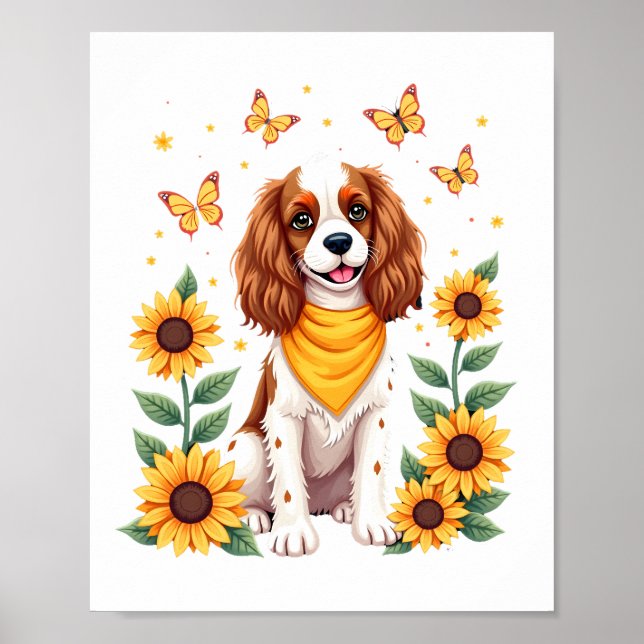 Affiche Filles Femmes Maman Cavalier King Charles Spaniel  (Devant)