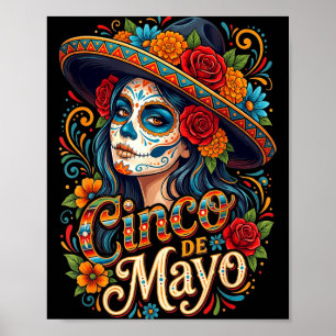 Affiche Filles femmes mexicaines fiesta 5 mai Cinco de may