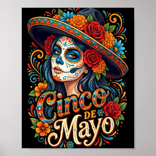 Affiche Filles femmes mexicaines fiesta 5 mai Cinco de may (Devant)