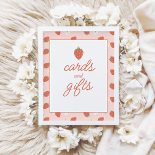 Affiche Filles fraises Anniversaire Cartes & Cadeaux Sig