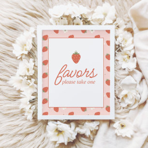 Affiche Filles fraises Premier anniversaire Symbole de t