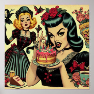 Affiche Filles gothiques vintages