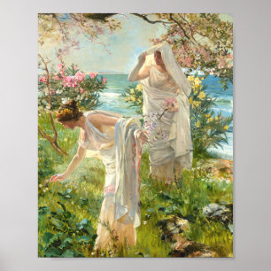 Affiche Filles grecques sur le rivage Joaquin Sorolla Y Ba