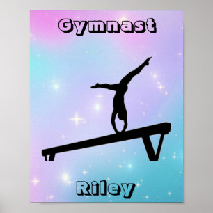 Affiche Filles Gymnaste Gymnastique Balayage