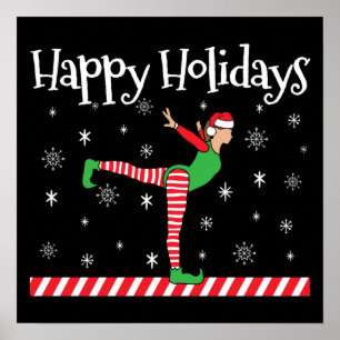 Affiche Filles Gymnastique Elfe de Noël