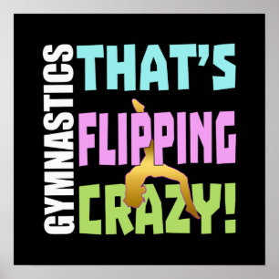 Affiche Filles Gymnastique - Flipping Crazy