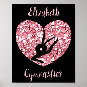 Affiche Filles Gymnastique Rose Or personnalisé