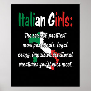 AFFICHE FILLES ITALIENNES FUNNY
