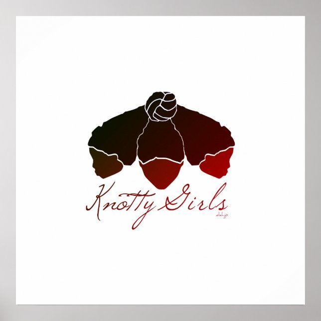 Affiche Filles maladroites | 3 Filles noires nouées cheveu (Devant)