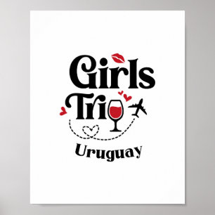 Affiche Filles mignonnes de vin voyage Uruguay vacances