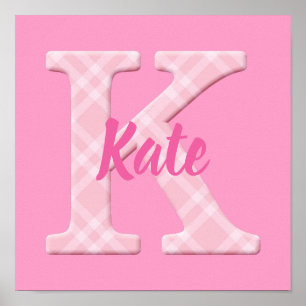 Affiche Filles Nom Lettre personnalisée Plaid K