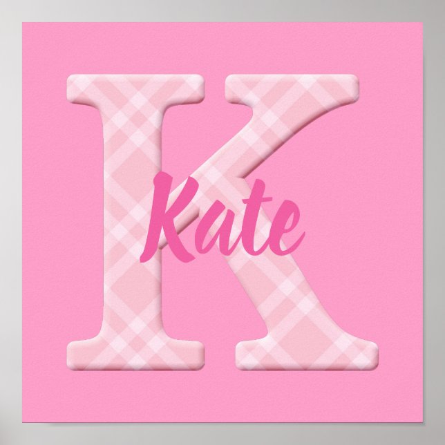 Affiche Filles Nom Lettre personnalisée Plaid K (Devant)