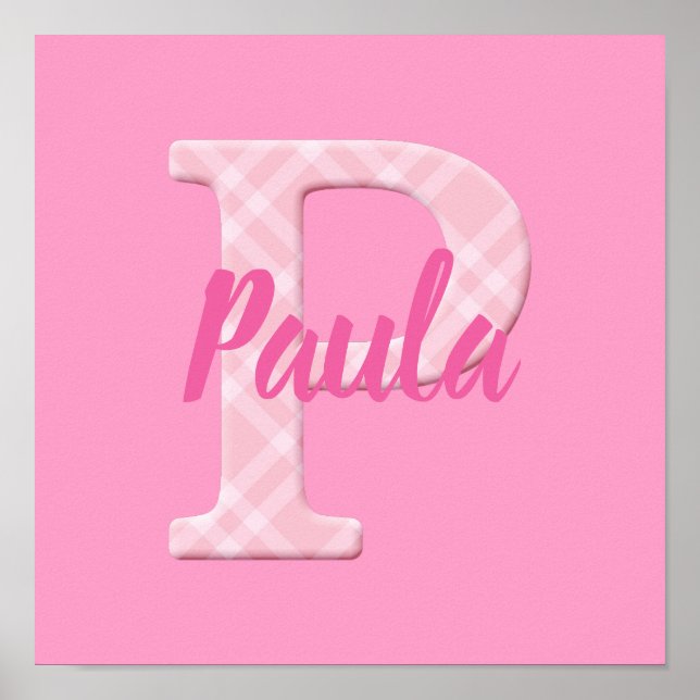 Affiche Filles Nom Lettre Plaid personnalisée P (Devant)