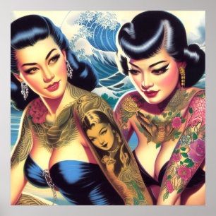 Affiche Filles Orientales tatouées