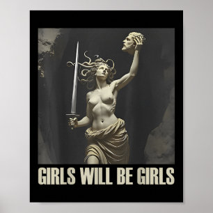 Affiche Filles Seront des Filles Chemises Méduse Féministe