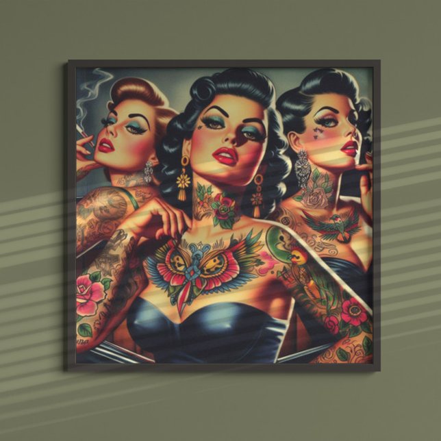 Affiche Filles vintages (Créateur téléchargé)