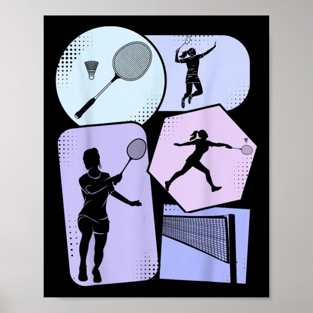Affiche Filles Volants de badminton (Devant)