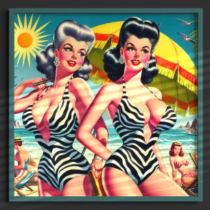 Affiche Filles Zebra vintages