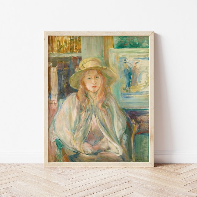 Affiche Fillette au Chapeau de Paille | Berthe Morisot (Créateur téléchargé)