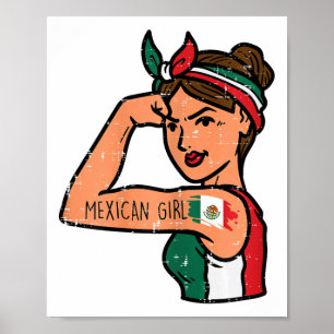 Affiche Fillette Mexicaine Mujer Rosie Riveter Cinco De Ma